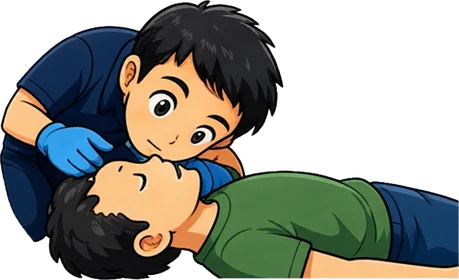 Original rescue breathing teaching scene