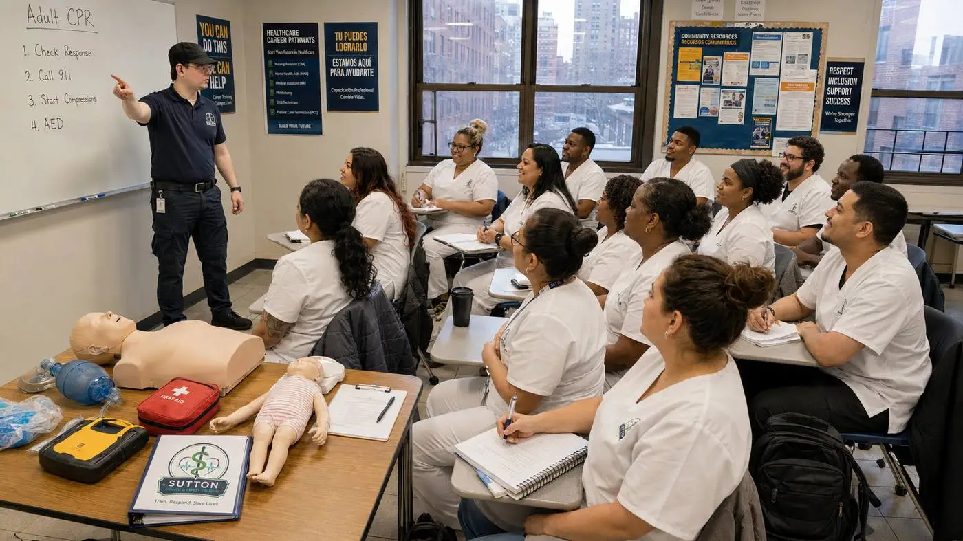 On-site CPR and BLS training for a nursing team